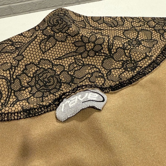 Rave Tan and Black Lace Women's Blouse - Picture 3 of 3